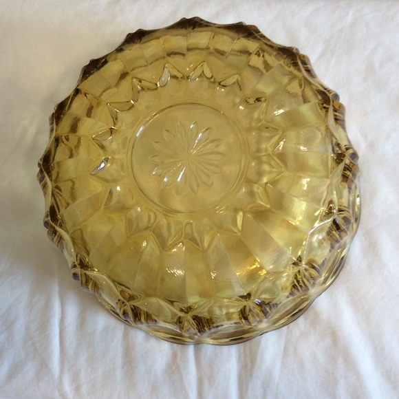 Amber scalloped rim Depression glass bowl set 3 pc - Picture 4 of 12